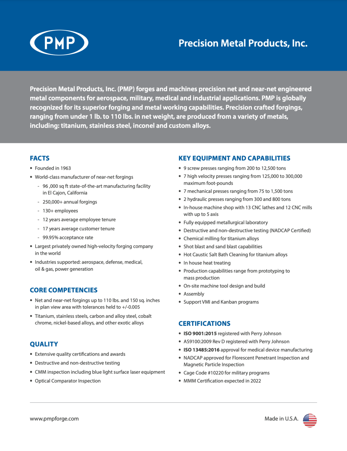 Product Information - PMP Forge